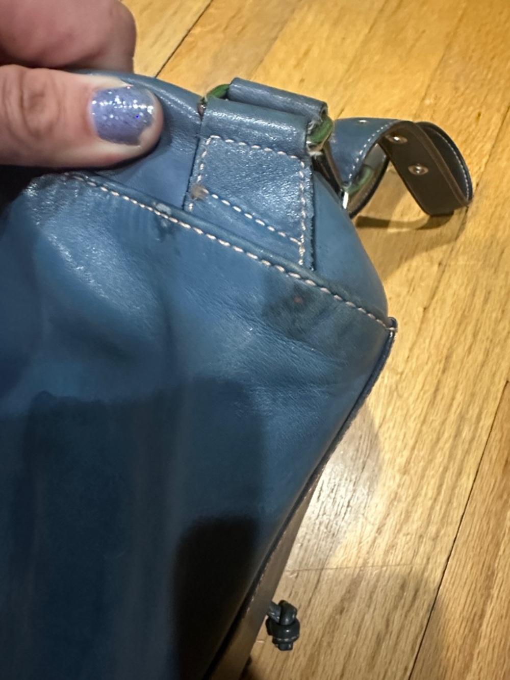 Coach Navy Leather Backpack - Picture 13 of 14